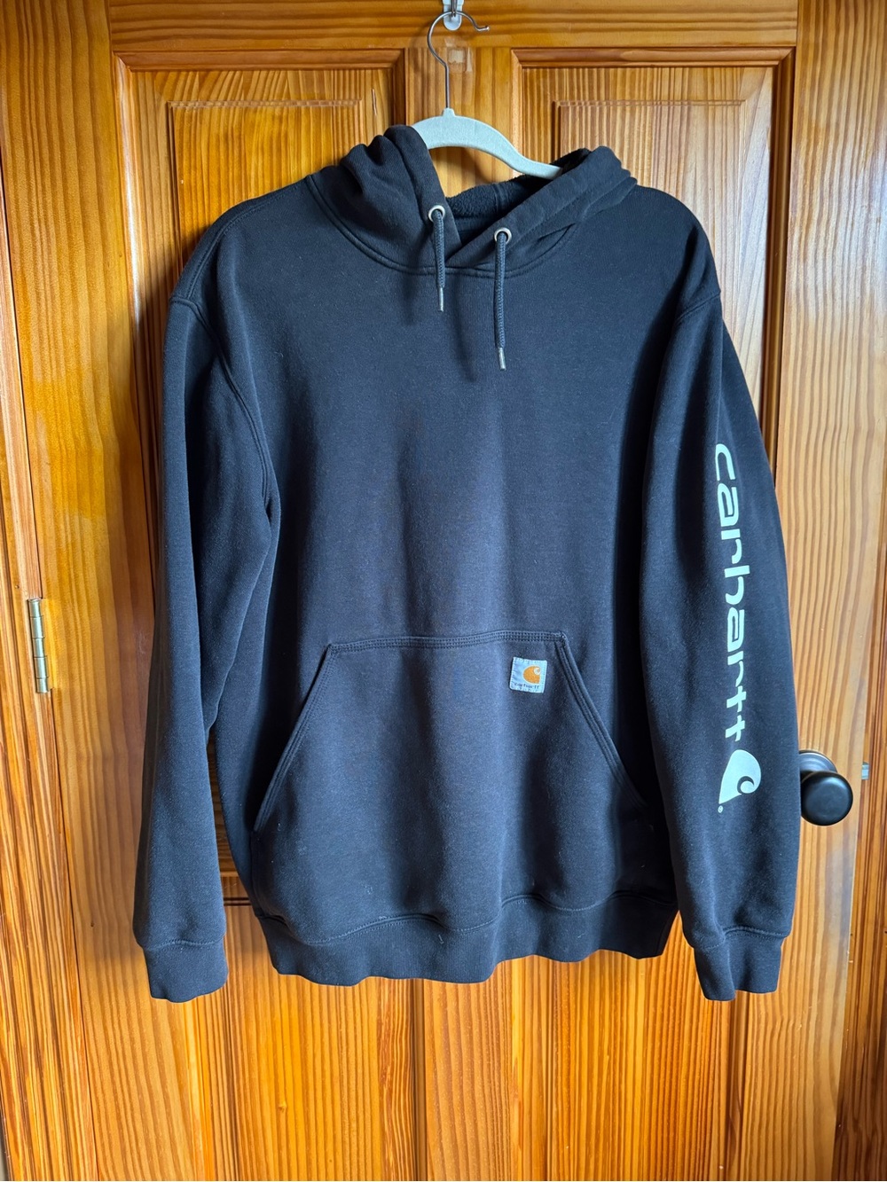 Carhartt Black Hoodie with Sleeve Logo